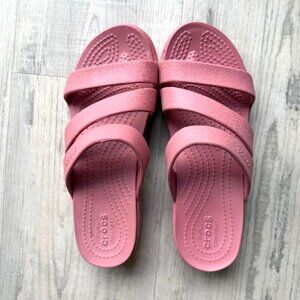 Crocs Slip On Sandals Pink Like New Size 6